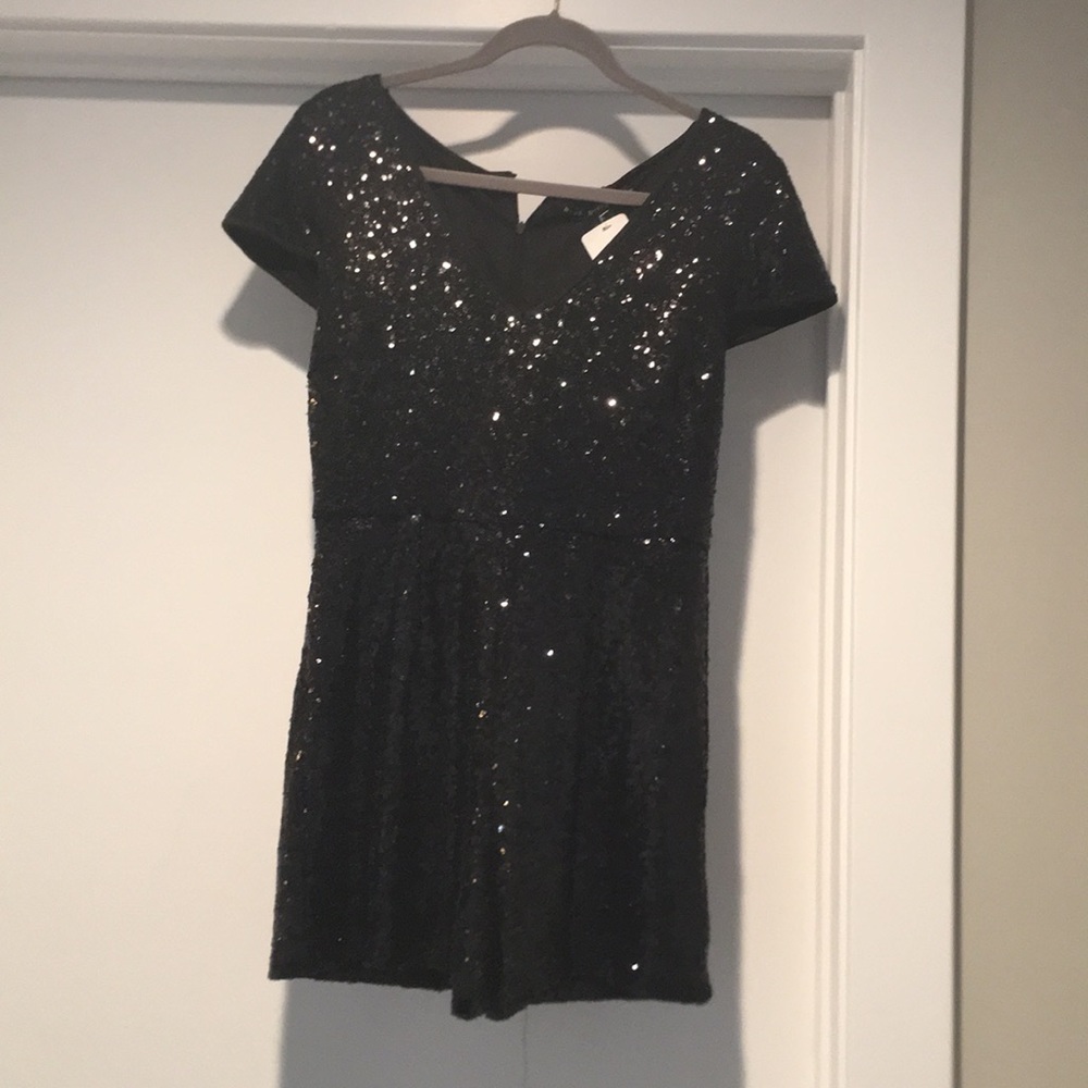 black sequined romper